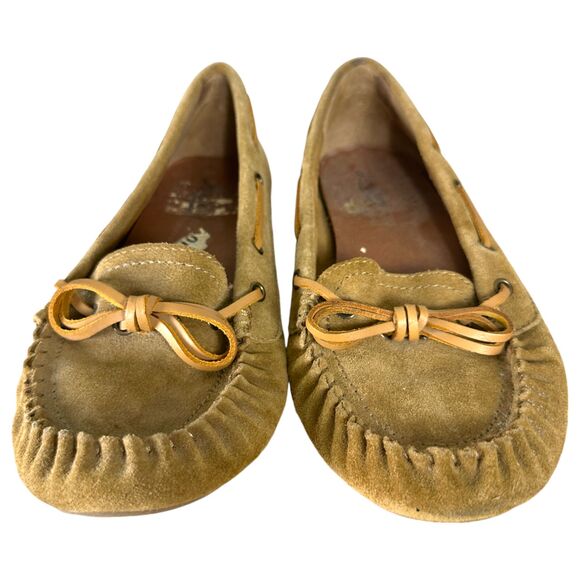 Lucky Brand Brown Leather Suede Moccasins Women's Size 10 - Picture 1 of 9